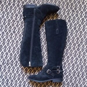 Marc Fisher Black Suede Knee-High Boots